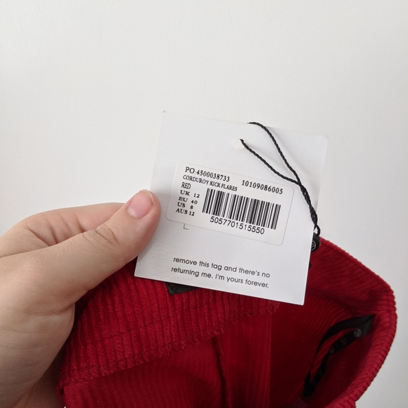 NWT Misguided High Rise Corduroy Kick Flare Pants - Picture 7 of 9